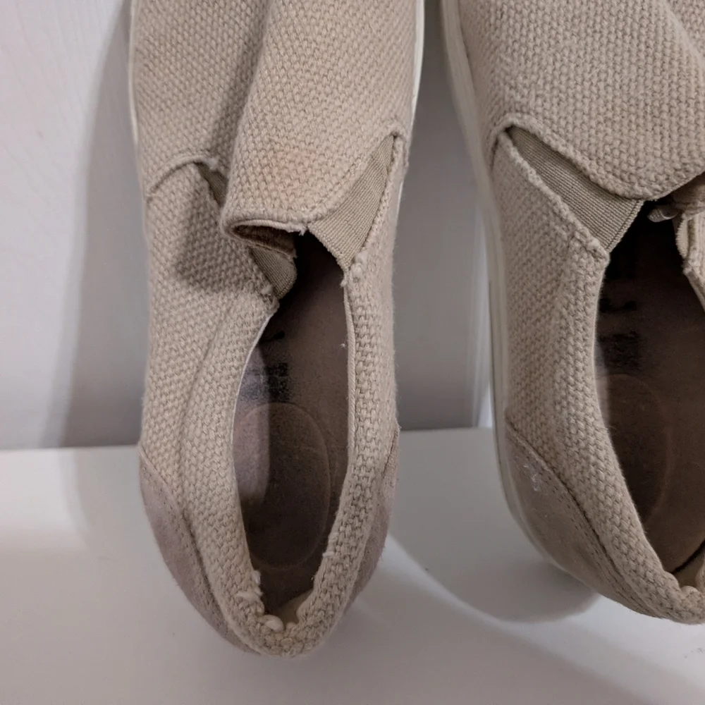 Birkenstock Oswego Canvas Slip-On Shoes Beige Mens Size 41 US 8-8.5 Narrow
